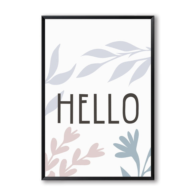 Nordic Hello Animals Nursery Canvas Posters