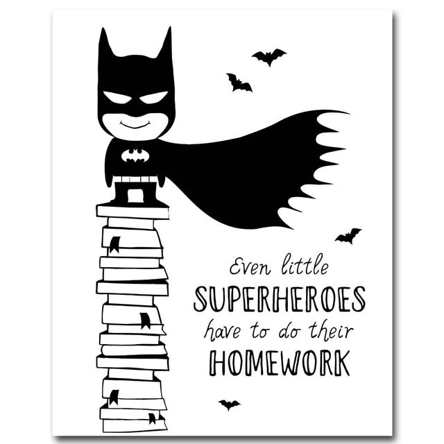 Be Brave Batman Nursery Canvas Posters