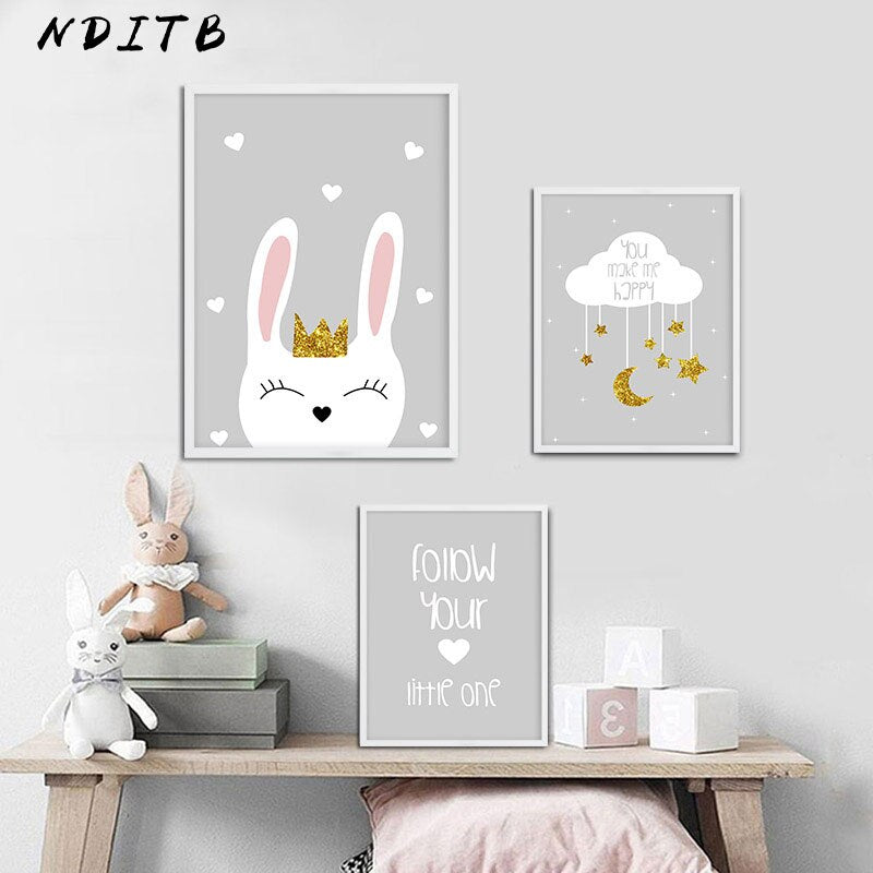 Follow You Heart Nursery Canvas Posters