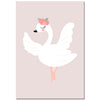 Swan And Girl Nursery Canvas Posters