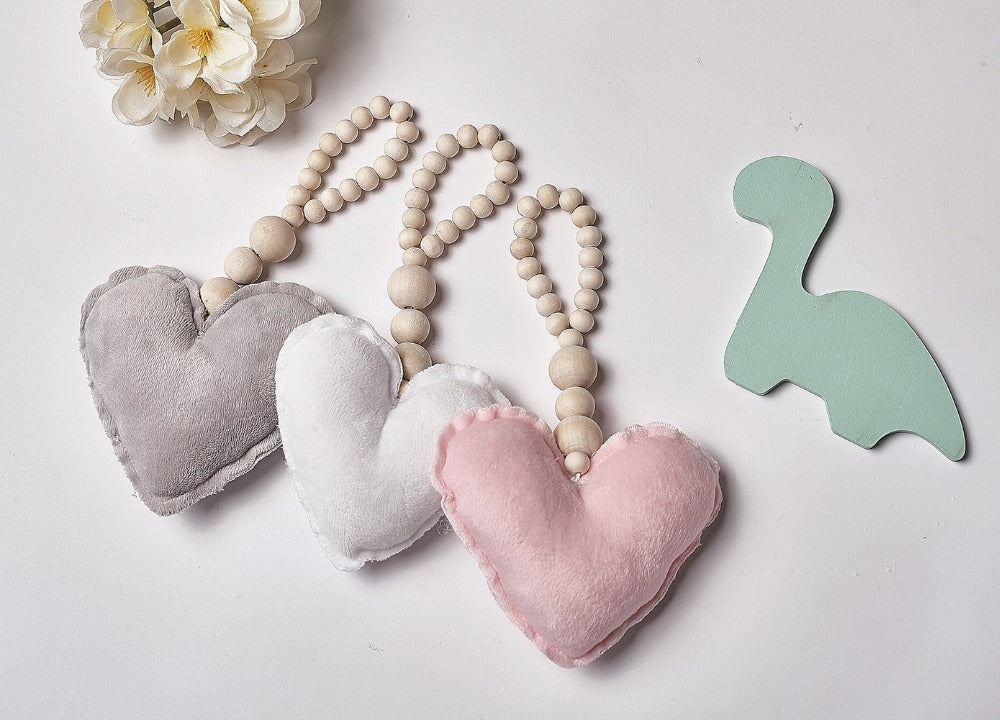 Moon Star Heart Wooden Beads Ornaments