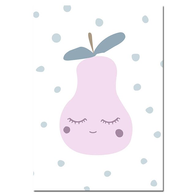 Pear And Numbers Nursery Canvas Posters