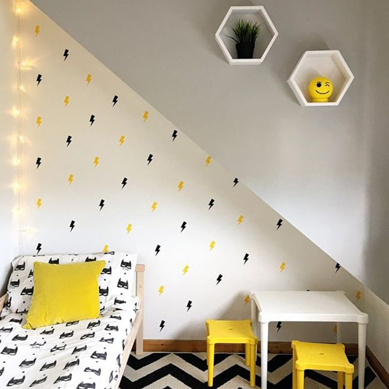 Superhero lightning Pattern Wall Stickers
