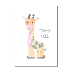 Watercolor Animals Nursery Canvas Posters